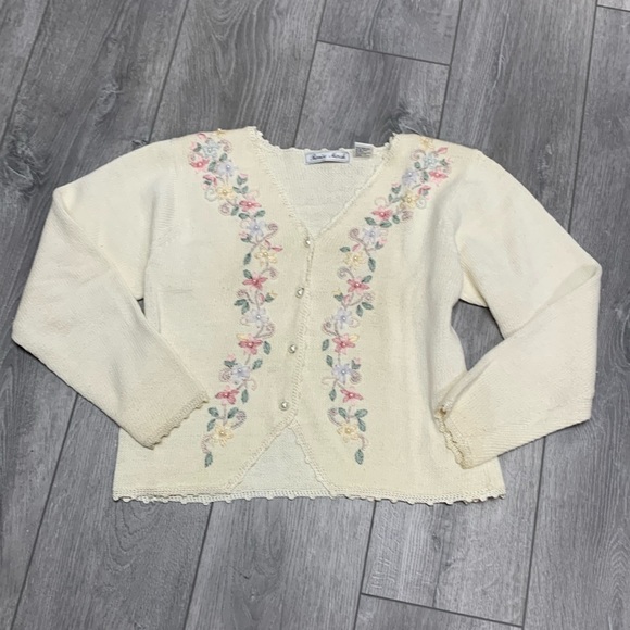 renee marsh | Sweaters | Vintage Renee Marsh Embroidered Floral ...